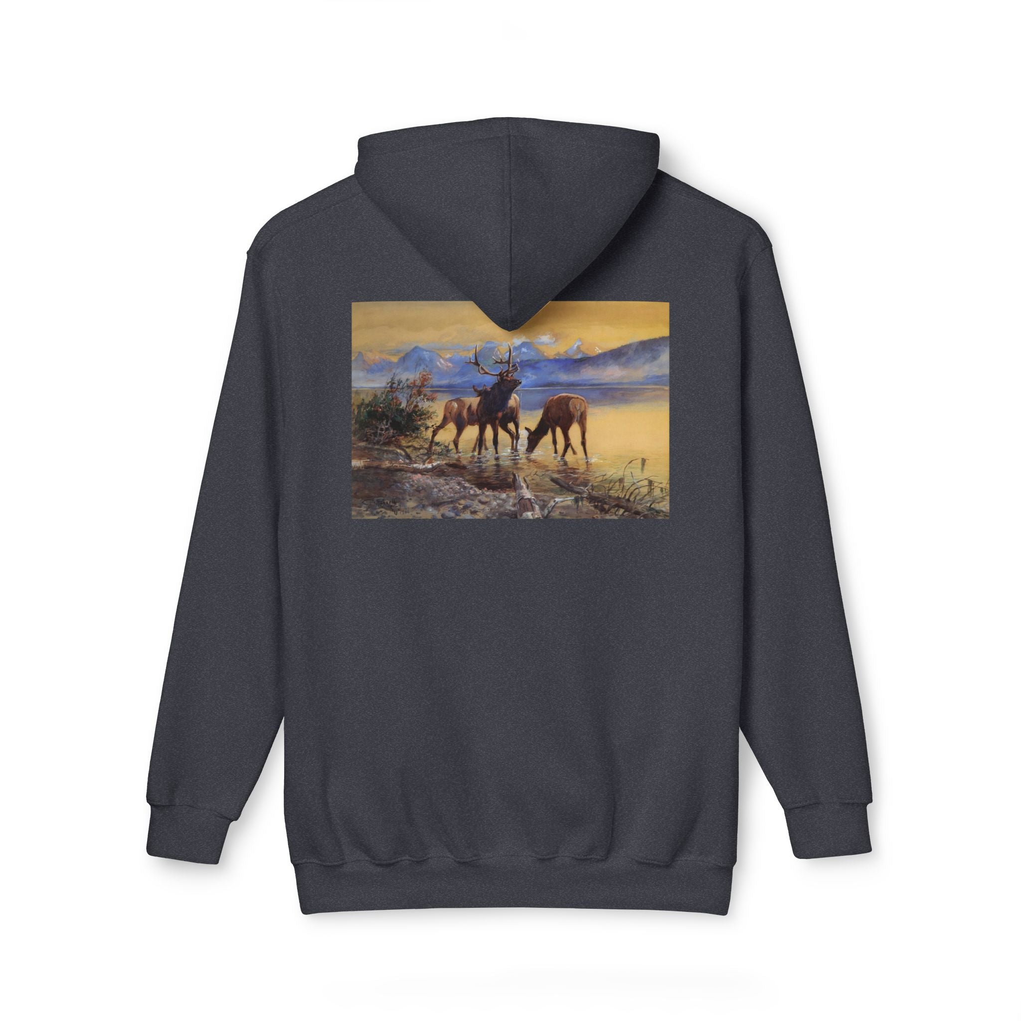 Elk Western Hoodie Sweatshirt, Made in USA