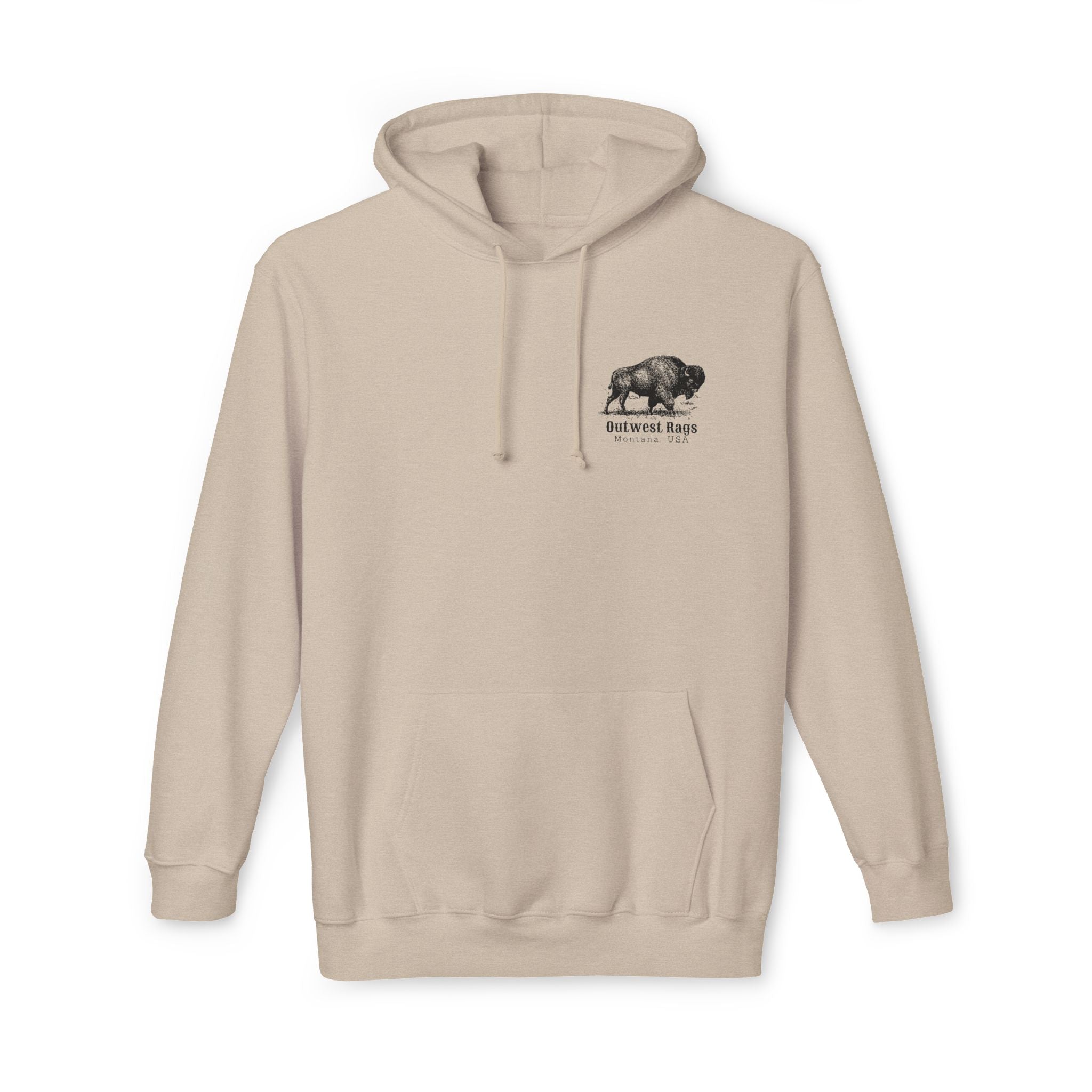 Bison Hunt Western Hoodie Sweatshirt, Made in USA