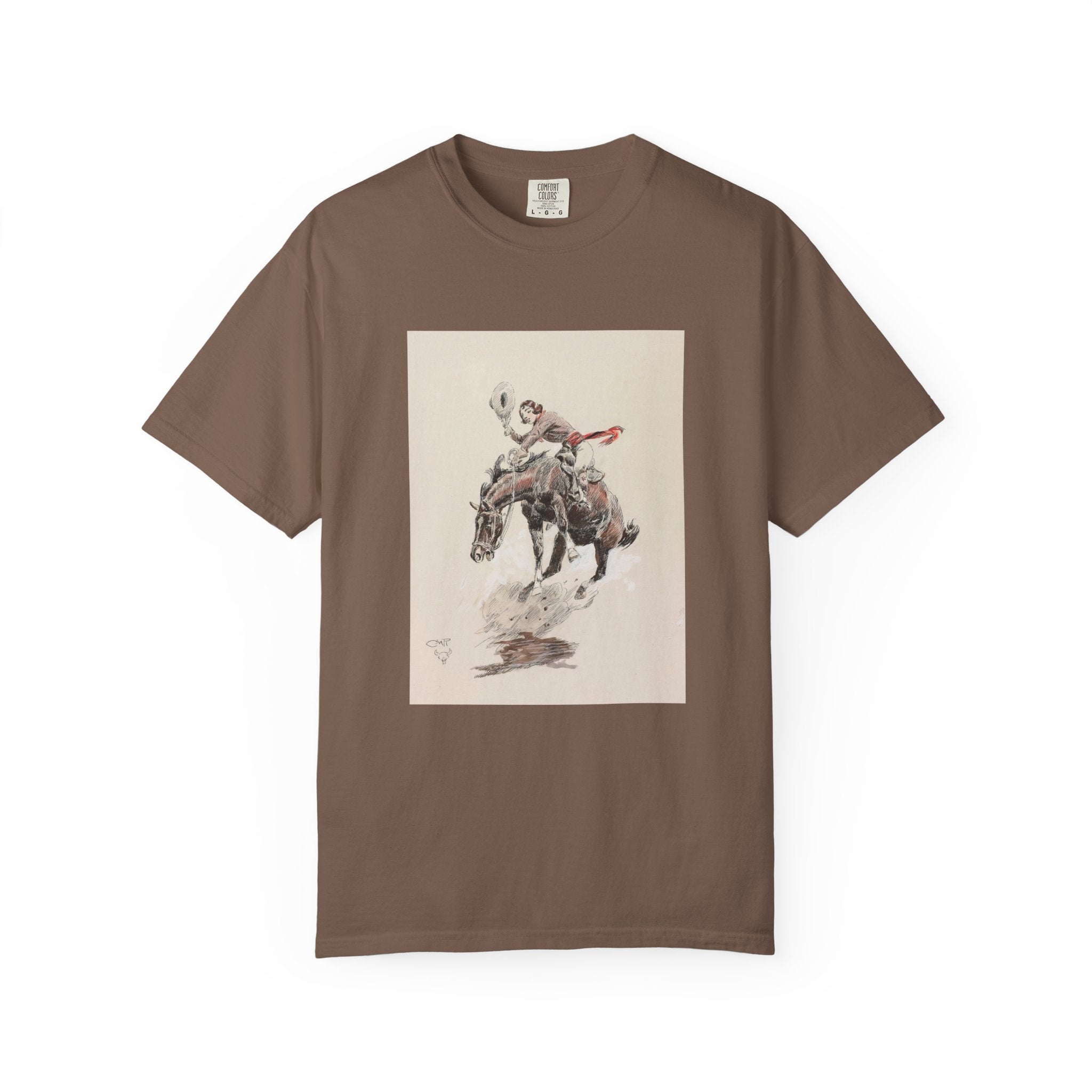 Bucking Horse and Cowgirl Western T-shirt