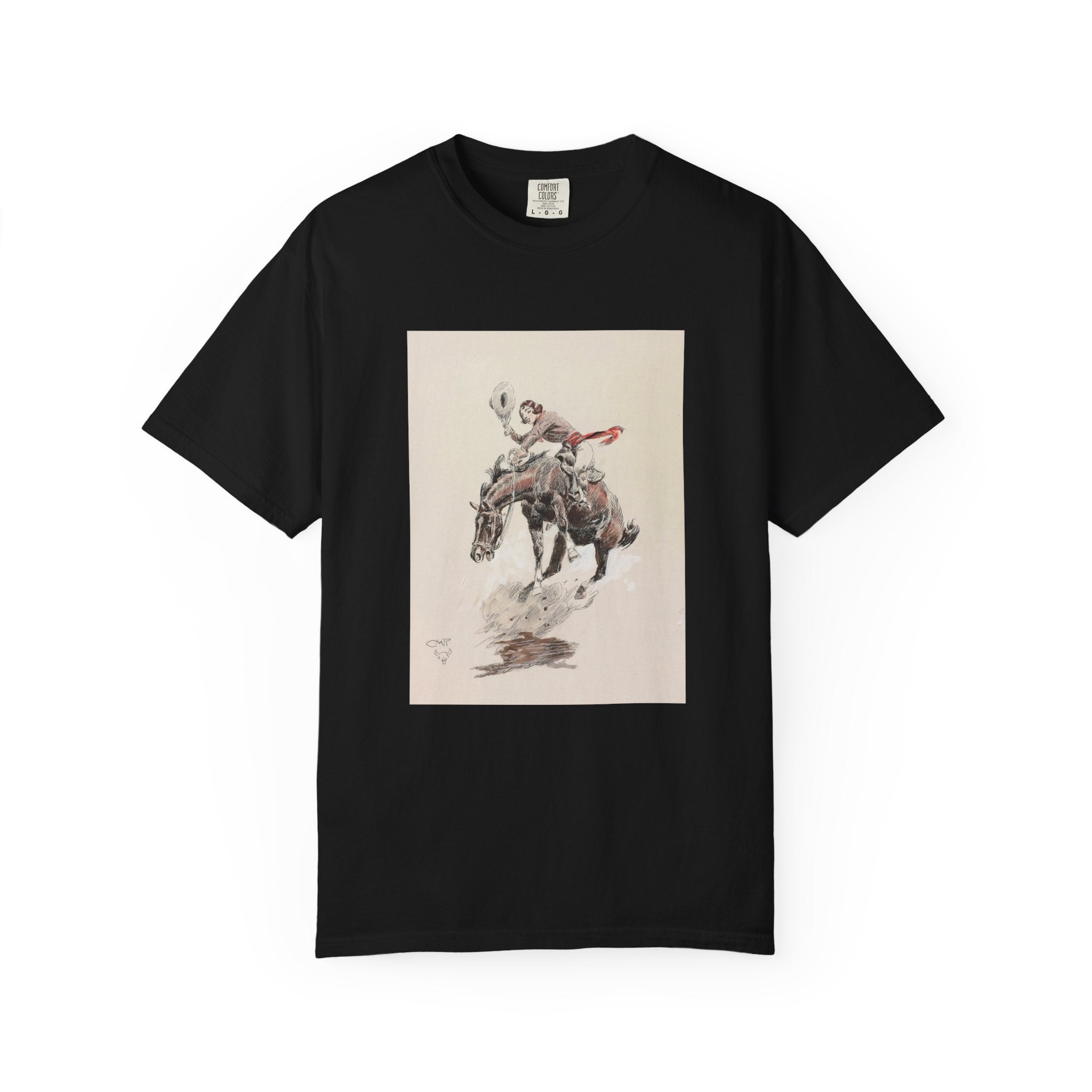 Bucking Horse and Cowgirl Western T-shirt