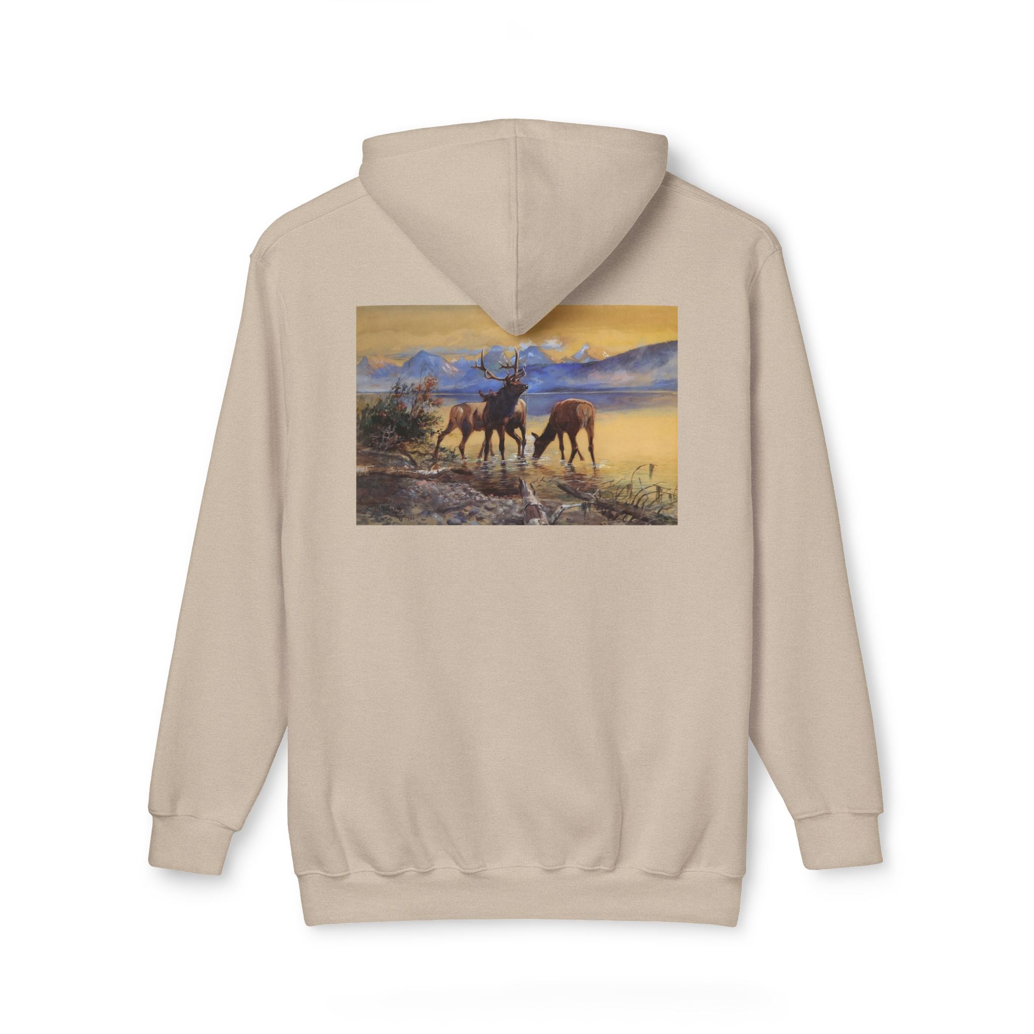 Elk Western Hoodie Sweatshirt, Made in USA