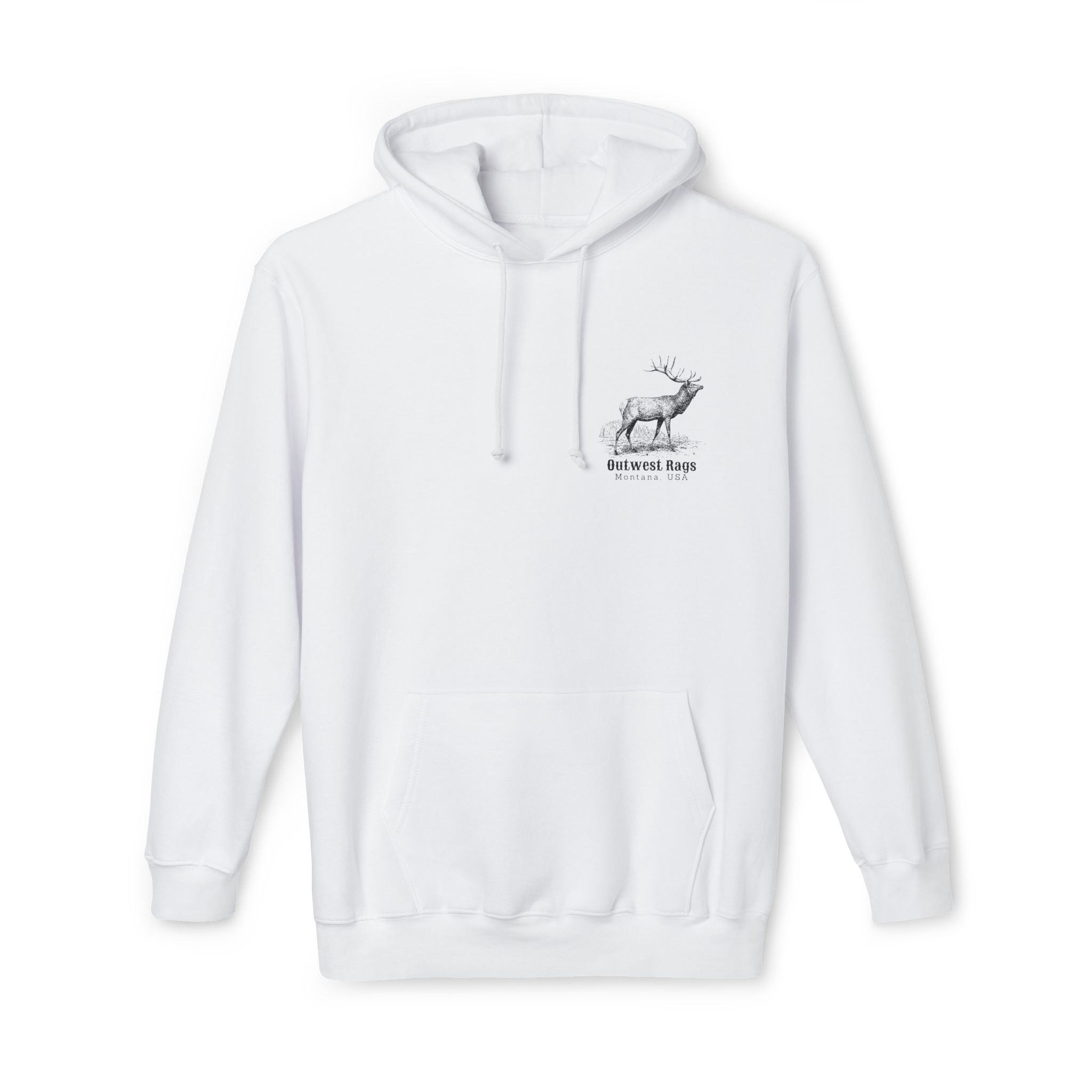Elk Western Hoodie Sweatshirt, Made in USA