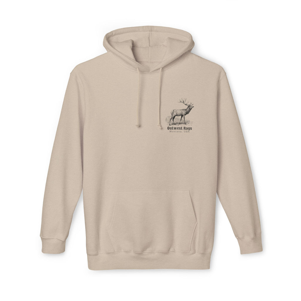 Elk Western Hoodie Sweatshirt, Made in USA