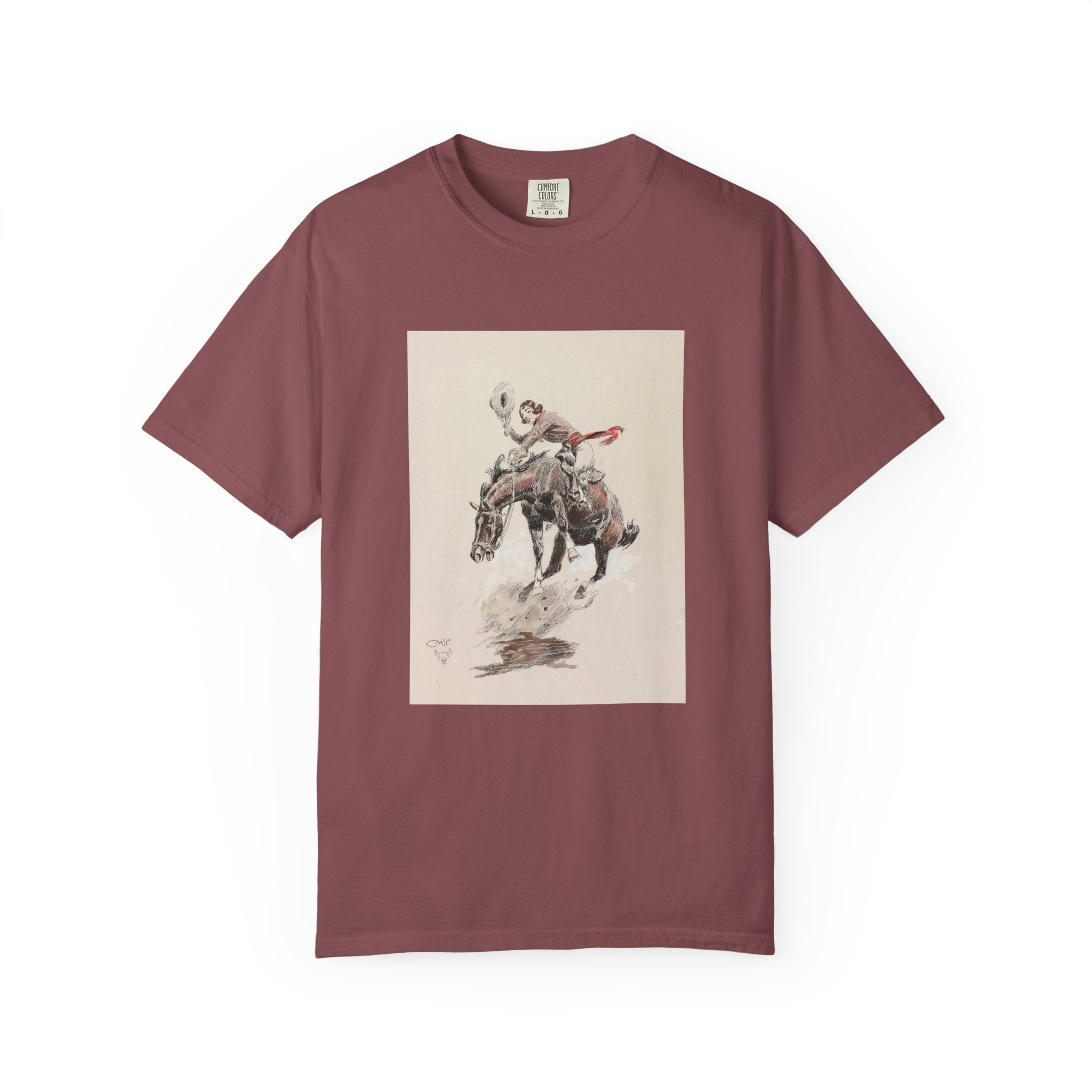 Bucking Horse and Cowgirl Western T-shirt