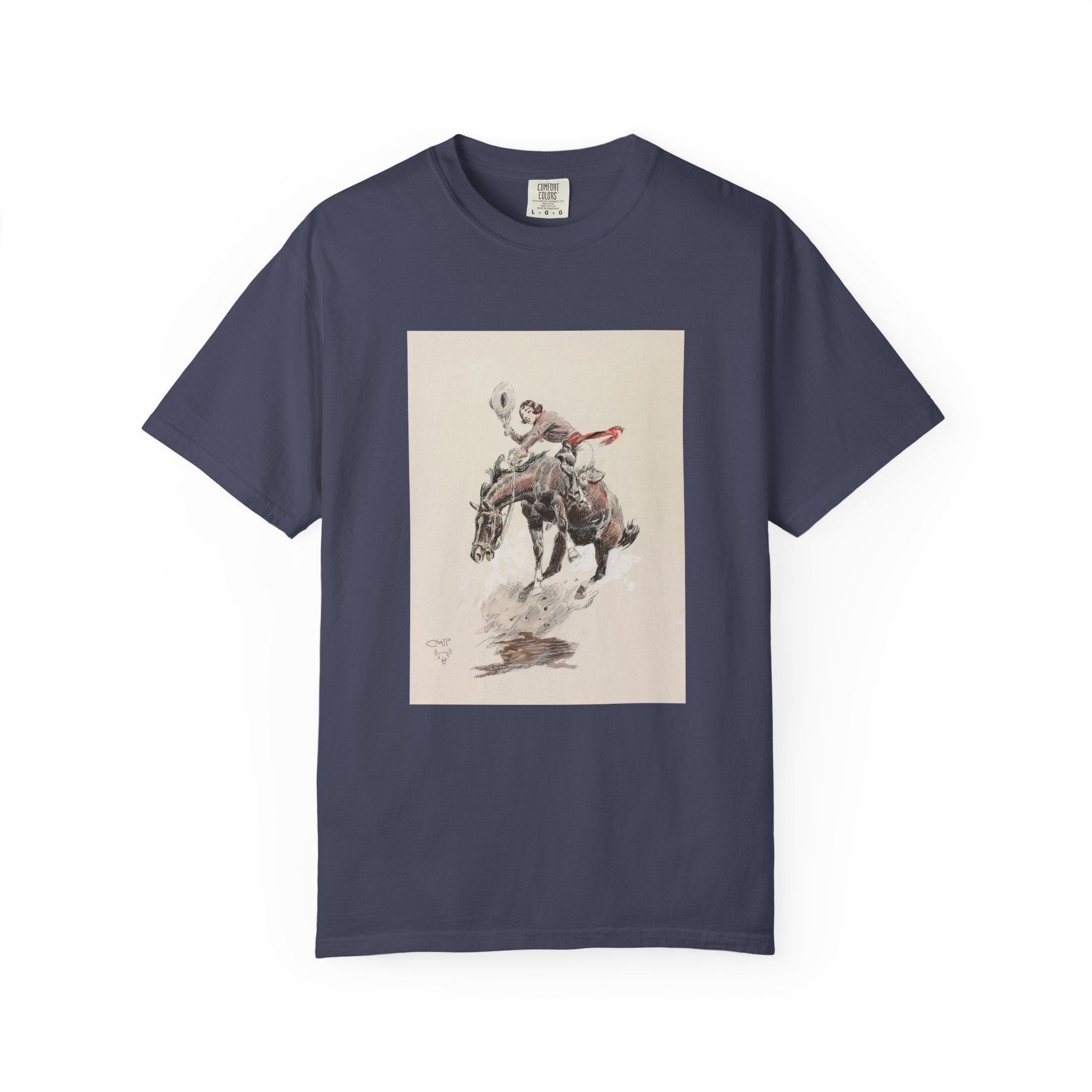 Bucking Horse and Cowgirl Western T-shirt