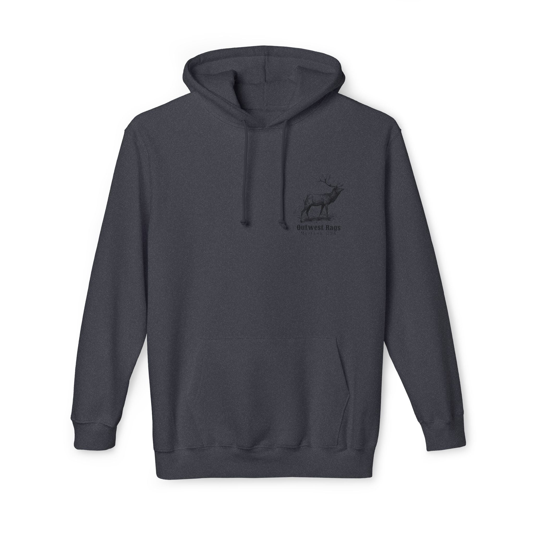 Elk Western Hoodie Sweatshirt, Made in USA