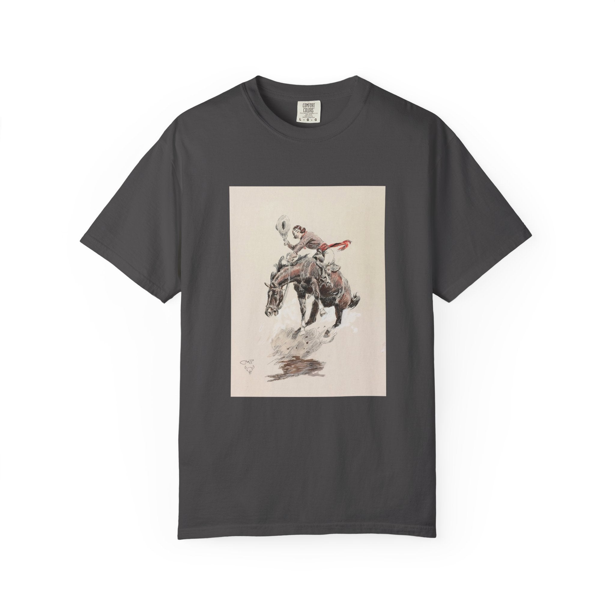 Bucking Horse and Cowgirl Western T-shirt