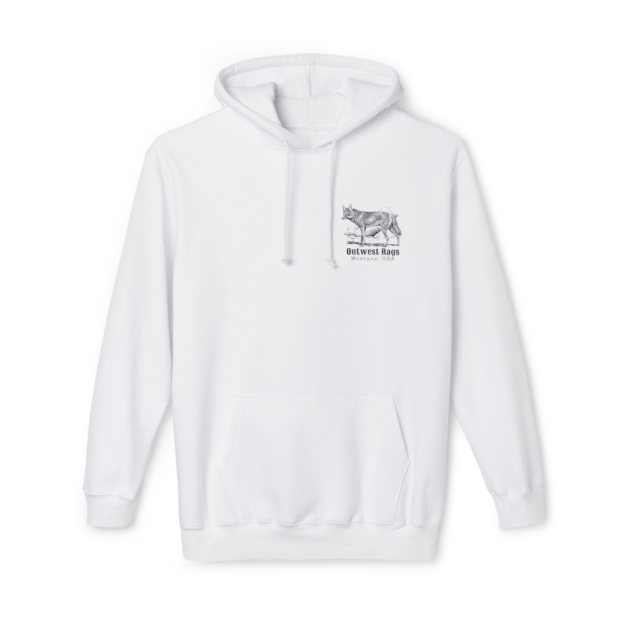 Wolf Western Hoodie Sweatshirt, Made in USA